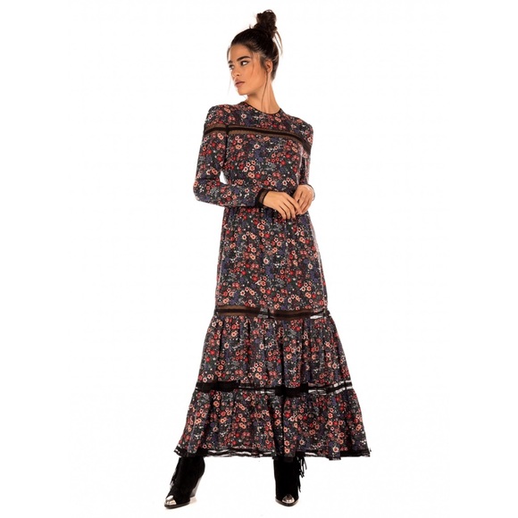 Superdry Skylar Maxi Dress-Floral Cut Out Lace Trim - Picture 2 of 14